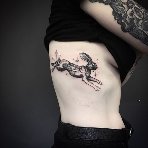 Magic Bunny Tattoo, Leaping Hare Tattoo, Moon Hare Tattoo, Goth Rabbit Tattoo, Leaping Rabbit Tattoo, Running Rabbit Tattoo, Moon Gazing Hare Tattoo, Hare Tattoo, Geometric Tattoo Hand