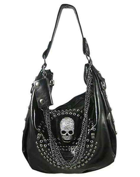 Clutches e bolsas Accesorios Dark, Gothic Bags, Biker Clothes, Skull Tote Bag, Skull Handbags, Rhinestone Skull, Skull Purse, Rhinestone Handbags, Skull Bags