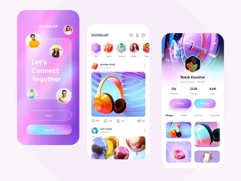 Social App Design, Login Page Design, Interactive Web Design, Ui Ux 디자인, App Design Layout, Ui Design Dashboard, Mobile Project, Mobile Application Design, Android Design