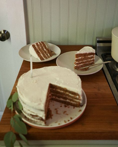 Spice Layer Cake, Two Layer Cakes, Layer Cakes, Spice Cake, Cake Flour, Oat Milk, Stick Of Butter, Cake Pans, Layer Cake