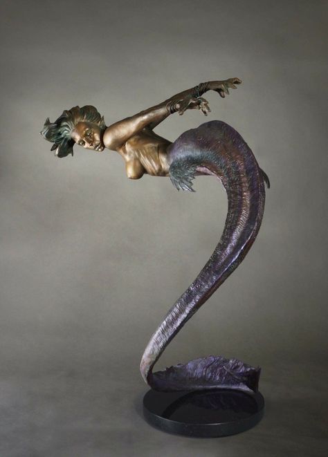 Mermaid sculpture by Art of Devon Female Olympic Swimmers, Mermaid Concept, Ocean Princess, Mermaid Sculpture, Super Sculpey, Mermaid Statues, Olympic Swimmers, Mermaids And Mermen, Beautiful Mermaids