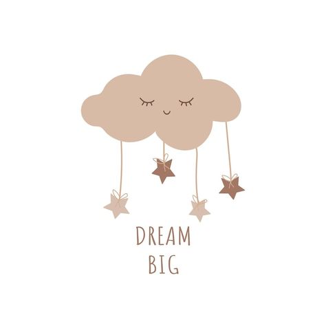 Cloud Nursery Theme, Baby Poster Design, Poster With Text, Sweet Dream Quotes, Baby Room Paintings, Newborn Quotes, Beige Colours, Baby Art Projects, Baby Poster