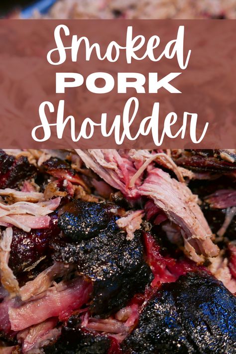 Slow and low smoking makes this smoked pork butt recipe fall apart delicious! It's crusty and flavorful on the outside, but fall apart tender and juicy inside! Perfect smoked pork shoulder on its own or as pulled pork! #smokedporkshoulder Smoked Pork Recipes, Smoked Pork Shoulder, Smoked Recipes, Pork Shoulder Recipes, Pork Recipes For Dinner, Pork Shoulder Roast, Brine Recipe, Smoked Pulled Pork, Smoked Meat Recipes