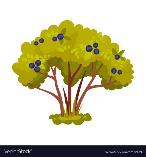 Berry Bush Drawing, Forest Vector, Berry Bushes, Cartoon Style, Cartoon Styles, Adobe Illustrator, Lush, Vector Images, Vector Free