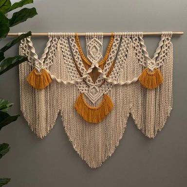 Custom – I Would Rather Knot Mural Macrame, Handwoven Tapestry, Macrame Tapestry, Large Tapestries, Macrame Wall Decor, Tassel Curtains, Bohemian Tapestry, Large Macrame Wall Hanging, Large Macrame