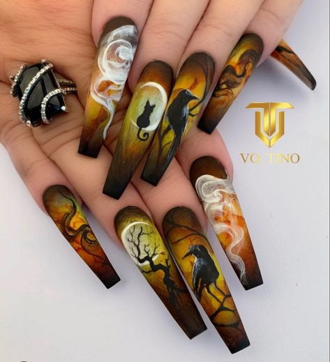 Tino Vo Nails, Holloween Nails, Witch Nails, Ballet Nails, Nagel Tips, Halloween Nail Designs, Get Nails, Halloween Nail, Beach Nails