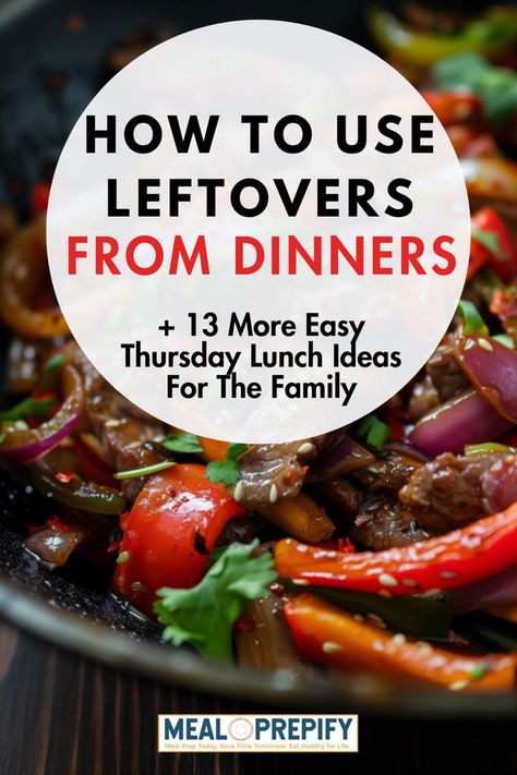 Leftover dinner served on a plate, an easy and practical option for Thursday lunch ideas. Lunch Ideas For Family, Dinner Quick And Easy, Family Lunches, Dinner Quick, Family Lunch, Quick Meal, Meal Prep Ideas, The Next Day, Quick Meals