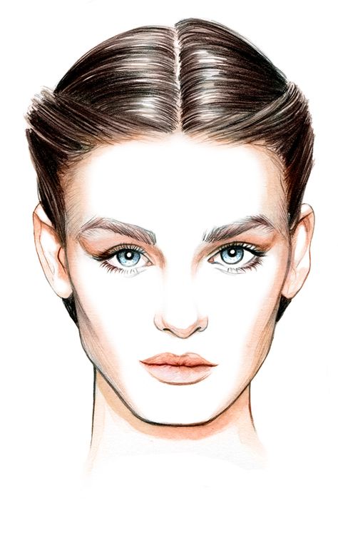 Beauty Hair Portrait By Lidia Luna Model Face Illustration, Fashion Illustration Face Sketches, Fashion Illustration Faces, Face Fashion Illustration, Face For Fashion Illustration, Fashion Illustration Face, Face Illustration, Face Sketch, Fashion Illustration Sketches