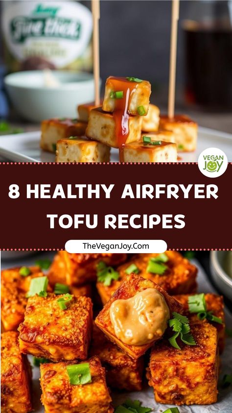 Revolutionize your tofu game with these 8 airfryer masterpieces Airfryer Tofu Recipes, Panko Tofu Air Fryer, Airfryer Tofu Recipe, Airfry Tofu Recipe, Vegan Airfryer Recipe, Air Fryer Tofu Recipes, Tofu Air Fryer Recipes, Airfryer Tofu, Healthy Airfryer