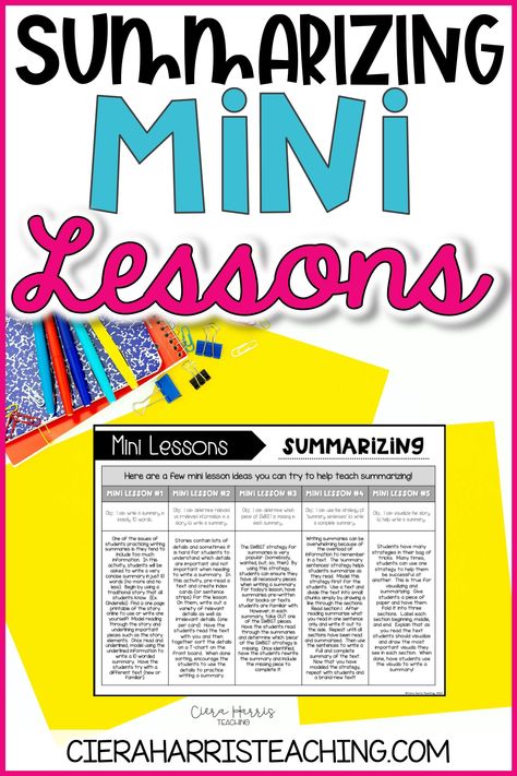 Summarizing Main Idea, Summarizing Activities 1st Grade, Summarizing Worksheets 2nd Grade, Summarize Anchor Chart 3rd Grade, Summarize Anchor Chart 4th Grade, How To Summarize, Summarize Nonfiction, Summarizing 3rd Grade, Mentor Texts For Summarizing