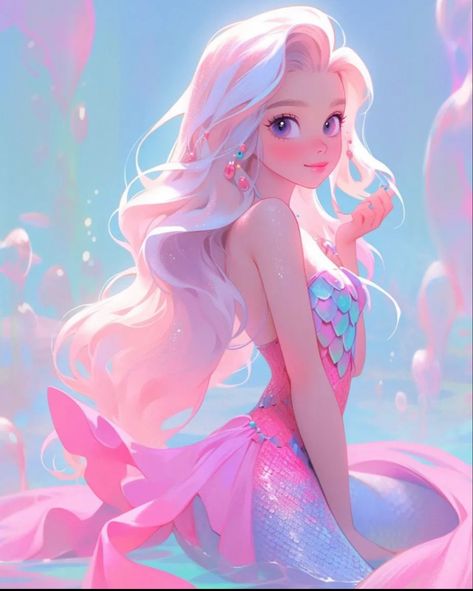 Pics Of Mermaids, Anime Mermaid Art, Mermaid Pfp, Beautiful Mermaid Art, Mermaid Beautiful, Mermaid Anime, Digital Art Software, Walpapers Cute, Anime Mermaid