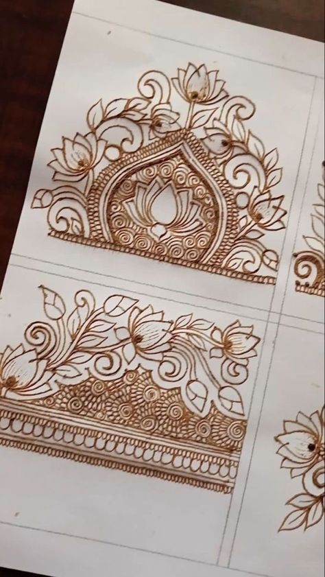 Indian Designs Pattern Art Easy, Mehndi Startup, Mehndi Designs Pattern, Cut Work Mehndi Design, Bridal Extensions, New Mahendi Design, Henna Basic, Mehandi Practice, Practice Henna