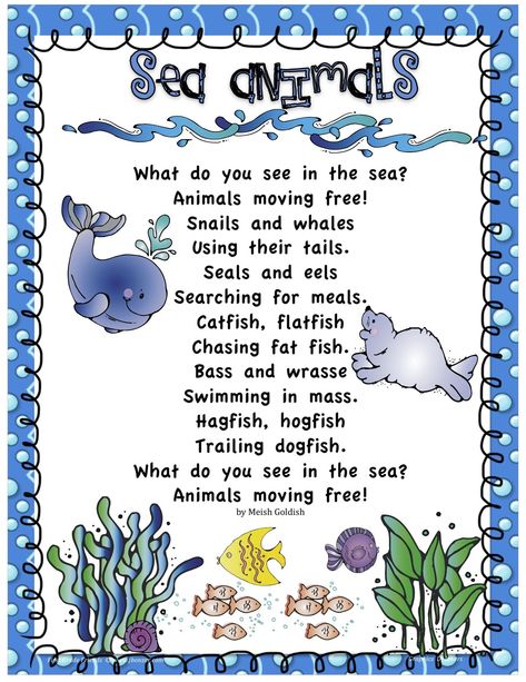 55 Awesome Ocean Poems for Kids- I write a quite a bit of prose, mainly rushed stories. A lot of them, but not every aimed at children. But poetry is a every second matter, even though I liked to contact and listen to all sorts of poetry. I had always avoided irritating to write it, mainly because I hadn't a clue how to go nearly it (still haven't).							 Subject Predicate Poems Google SearchFunny summer children s poem about a crab on the beach Seashore Song Printable Summer PoemOcean Animals Ocean Poem, Ocean Lesson Plans, Ocean Preschool, Sea Poems, Kindergarten Poems, Ingles Kids, Animal Poems, Preschool Ocean, Ocean Theme Preschool