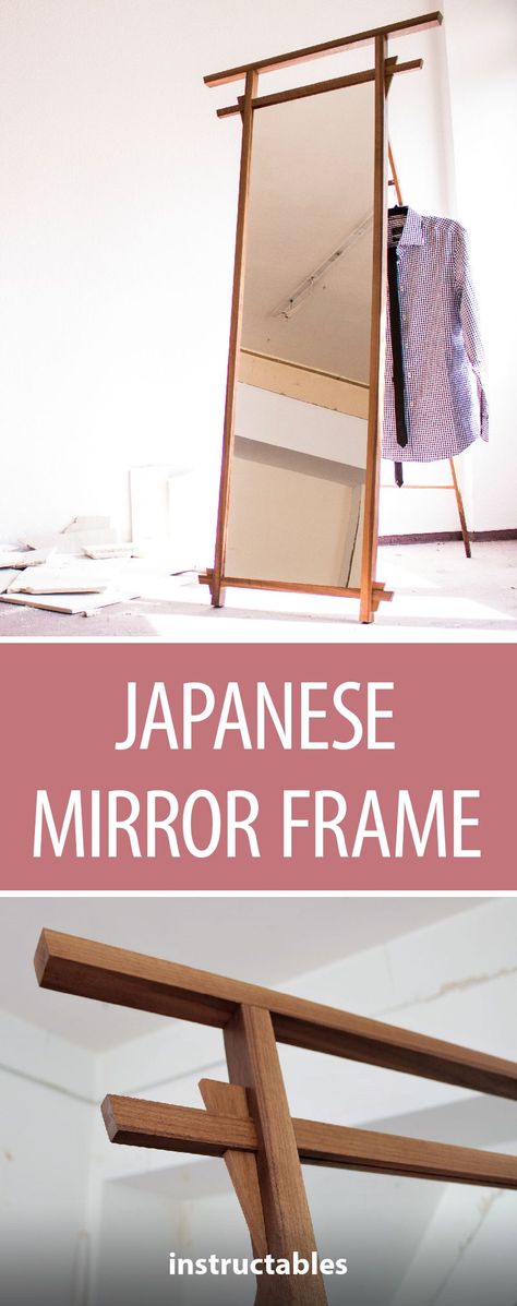 Japanese Mirror Frame #home #decor #woodworking Japanese Mirror, Japanese Woodworking Projects, Japanese Joinery, Frame Home Decor, Mirror Frame Diy, Woodworking Cabinets, Wood Crafting Tools, Japanese Furniture, Woodworking Projects For Kids