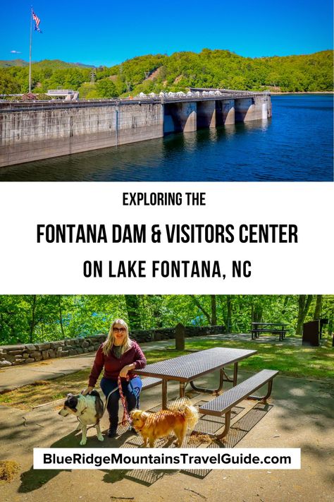 Exploring the Fontana Dam and Visitor Center including info on history, Visitor Center overview, & fun activities nearby. | fontana dam camping | fontana dam shelter | fontana dam campground | fontana dam appalachian trail | fontana dam visitors center | fontana dam and visitors center | fontana dam resort | fontana dam nc | fontana lake dam | fontana lake | lake fontana camping | lake fontana rentals | fontana lake overlook | fishing fontana lake | via @greenglobaltrvl Fontana Lake, Camping Lake, Tennessee Valley Authority, Visitors Center, North Carolina Travel, Mountain Waterfall, Backcountry Camping, Mountains Travel, Mountain Travel