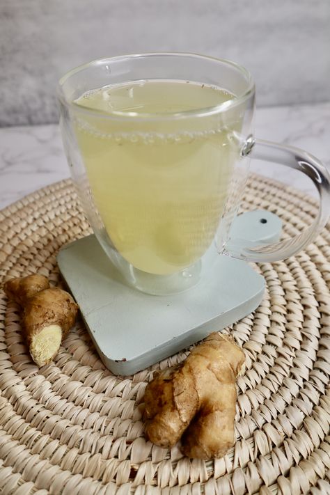 Fresh Ginger Tea Fresh Ginger Tea Recipes, Ginger Tea Recipes, Benefits Of Fresh Ginger, Fresh Ginger Tea, Ginger Tea Benefits, Ginger Tea Recipe, Ginger Shot, Wellness Shots, Herbal Teas Recipes