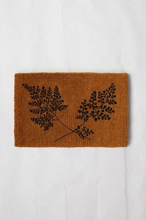 Fern Fronds Doormat | Anthropologie Painted Shed, Jute Doormat, Anthropologie Holiday, Iron Plant Stand, Ceramic Stool, Fern Frond, Front Door Mat, Registry Items, Iron Plant