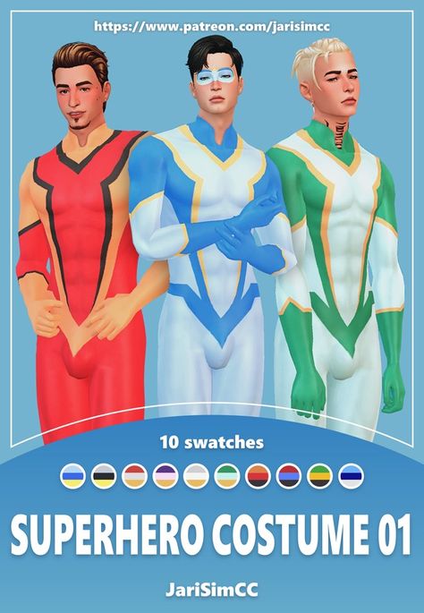 JariSimCC MaleBody Superhero Costume 01 | Patreon Sims 4 Superhero, Sims 4 Superhero Cc, Sims 4 Seasons, Zombie Christmas, Superhero Costume, Clothing Tags, Super Hero Costumes, Maxis Match, Aquaman