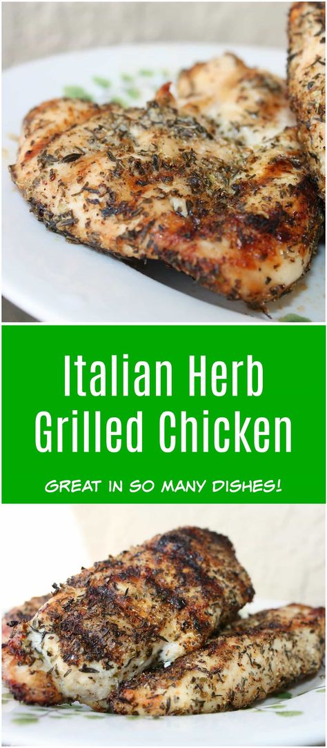 Grilled Chicken Sides, Italian Marinade For Chicken, Grilled Chicken Seasoning, Italian Herb Chicken, Grilled Italian Chicken, Hen Recipes, Chicken With Herbs, Herb Chicken Recipes, Chicken Seasoning Recipes