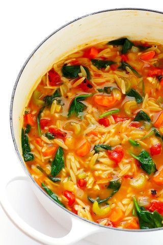 Orzo Spinach Soup, Italian Orzo, Orzo Spinach, Spinach Soup Recipe, Orzo Soup, Extra Protein, Spinach Soup, Soup And Stew, Vegan Soups