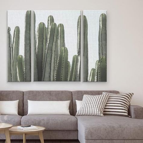 Desert Detail Canvas Wall Art Triptych Set of 3 | World Market Western Chic Living Room, Wall Art 3 Piece, Art Triptych, Desert Wall Art, Modern Desert, Cactus Wall, Ranch Decor, Cactus Wall Art, Flex Room