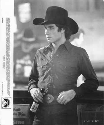 URBAN COWBOY (1980) - John Travolta - Paramount. Johnny Travolta, Urban Cowboy Movie, Grease Movie, Ryan O'neal, Johnny Lee, Warren Beatty, Cowboy Aesthetic, Mickey Rourke, Black And White Movie