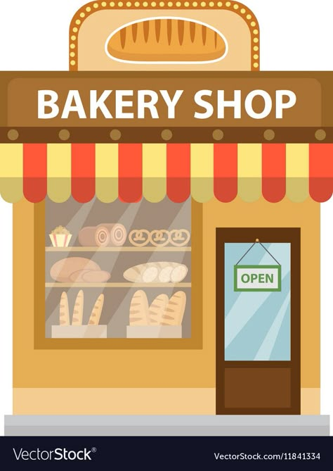 Bakery shop Baking store building icon Bread Vector Image Bread Vector, Showcase Store, Baking Store, Community Places, Store Building, Bakery Store, Shop Facade, How To Store Bread, Bread Shop