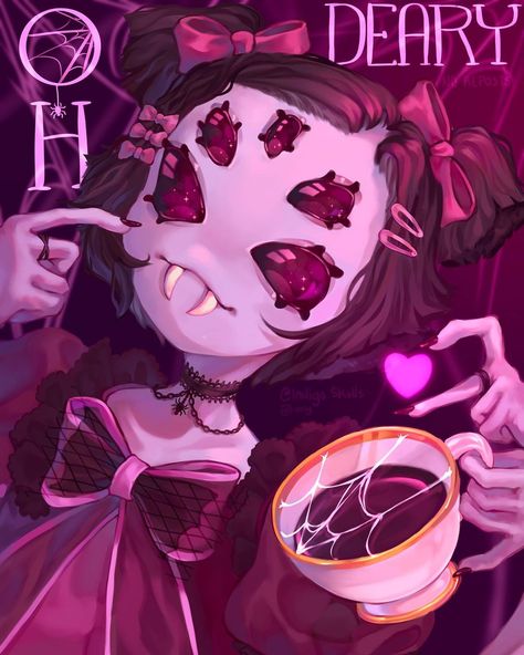 Holy hell I’m finally done- It’s Muffet :D I wanted to make a super detailed piece of art but I also wanted the character to have hair… | Instagram Muffet Undertale Pfp, Muffet Undertale Fanart, Muffet Fanart, Muffet Undertale, Red Is My Favorite Color, Hair Instagram, Spider Girl, Undertale Cute, Undertale Drawings