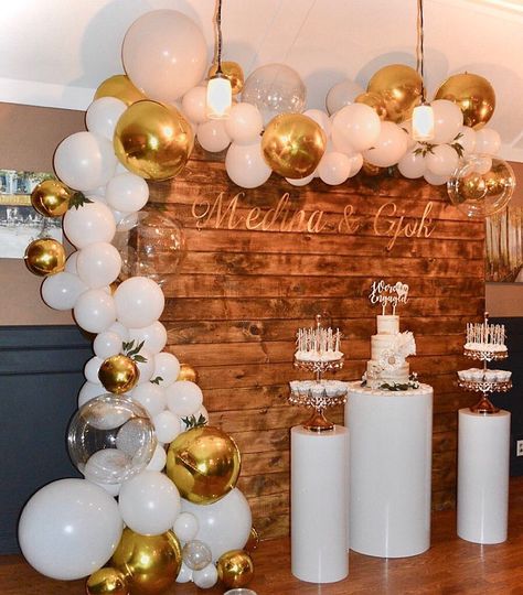 Wall Garland, Engagement Decoration, Birthday Brunch, Engagement Decorations, Back Drop, Grad Party, Grad Parties, Balloon Garland, Wooden Walls