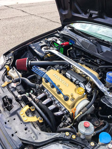 Motor civic D15z6 vtec Skunk2 Ngk blue Filter AEM Civic Ferio, Honda Civic Engine, Vtec Engine, Honda Vtec, Civic Ek, Civic Eg, Cat Engines, Super Fast Cars, Auto Motor