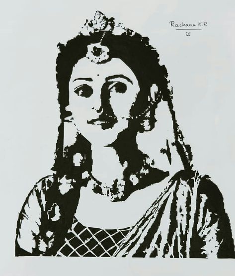 Another portrait: guess? Radha Krishna Stencil Art, Krishna Stencil, Flute Drawing, Celebrity Art Drawings, Pencil Drawing Images, Blue Rose Tattoos, Shiva Tattoo Design, Saraswati Goddess, Radha Painting