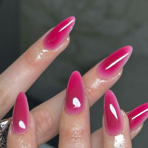 Magenta Nails Aesthetic, Magenta Aura Nails, Subtle Aura Nails, Raspberry Pink Nails, Aura Nails Designs, Aura Nails Pink, Purple Aura Nails, Blue Aura Nails, Raspberry Nails