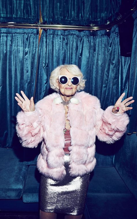 88-year-old great-grandmother Baddie Winkle stars in madcap campaign for teen brand Missguided Baddie Winkle, Mad Cap, Sports Slogans, London Nightclubs, 35th Wedding Anniversary, Christmas Campaign, Eternal Youth, Advanced Style, Mtv Video Music Award