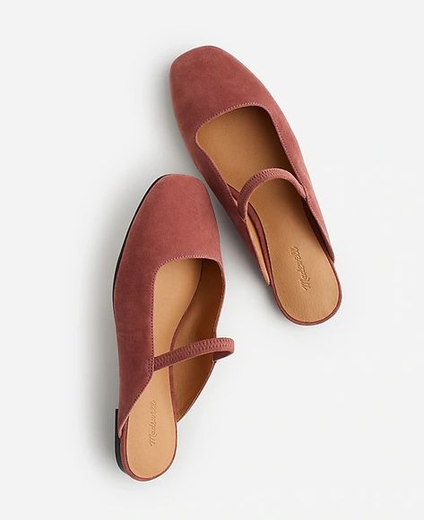 The Greta Ballet Flat Mule | Madewell Madewell Mules, Withered Rose, Everyday Flats, Mule Flats, Work Flats, Leather Industry, Flat Mules, Madewell Shoes, Point Shoes