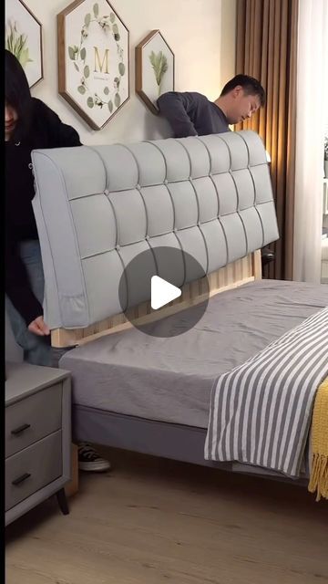 No Headboard, Headboard Designs, Bedroom Goals, Bedroom Wardrobe, Space Saving Furniture, Upholstered Headboard, Bed Frame, Storage Solutions, Bedroom Design