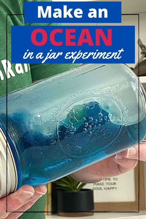 Waves of water and baby oil crash back and forth inside a jar! Ocean In A Jar, Fun Indoor Activities For Kids, Weather Experiments, Science Experiment For Kids, Baby Food Jar Crafts, Cool Science, Experiment For Kids, Fun Indoor Activities, Blue Food Coloring