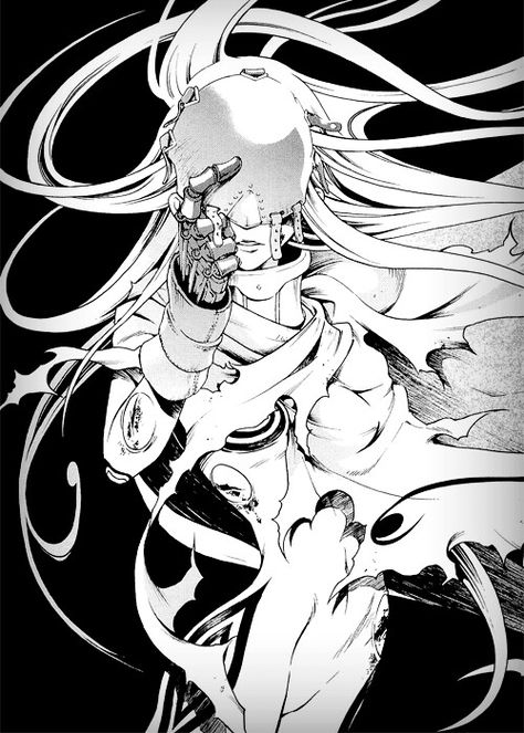 Deadman Wonderland, A Drawing, Black And White, Hair, Anime, White, Black