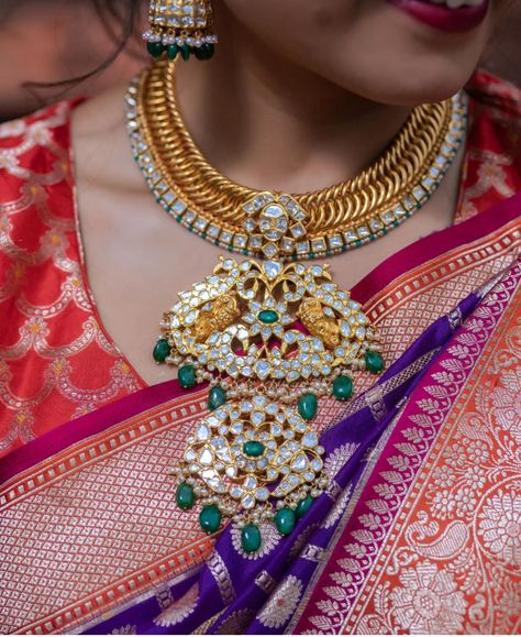 Polki Haram Design, Tussi Necklace Gold, Jalebi Necklace, Nakshi Jewellery, Indian Brides Jewelry, Nana Jewelry, Jadau Jewellery, Diamond Pendant Jewelry, Bridal Necklace Designs