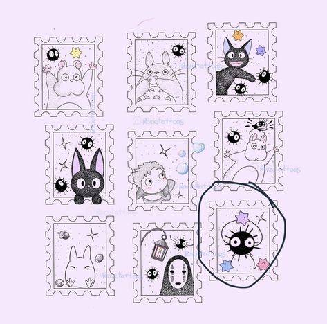 Studio Ghibli Back Tattoo, Penguin Flower Tattoo, Studio Ghibli Patchwork Tattoo, Studio Ghibli Inspired Tattoo, Simple Studio Ghibli Tattoo, Studio Ghibli Inspired Art, Studio Ghibli Sprites, Studio Ghibli Drawings Easy, Studio Ghibli Art Wallpaper