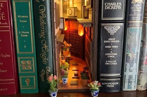 Book Nook Shelf Inserts Are Really Cool, And Everyone Should Know They Exist — Here Are 14 Of The Most Creative Ones You'll See Bookcase Diorama, Book Dioramas, Bookshelf Inserts, Book Nook Shelf, Pan's Labyrinth, Shelf Insert, Bookshelf Art, Big Books, Room Boxes