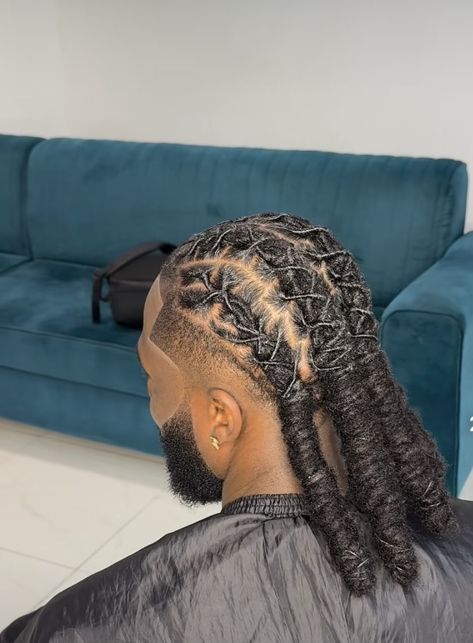 Loc Styles For Men Long, Barrell Twist Loc Styles, Barrel Twist Dreads Men, Twist Loc Styles, Loc Hairstyles For Men, Barrel Twist, Dreads Hairstyles, Dread Hairstyles For Men, Loc Styles For Men