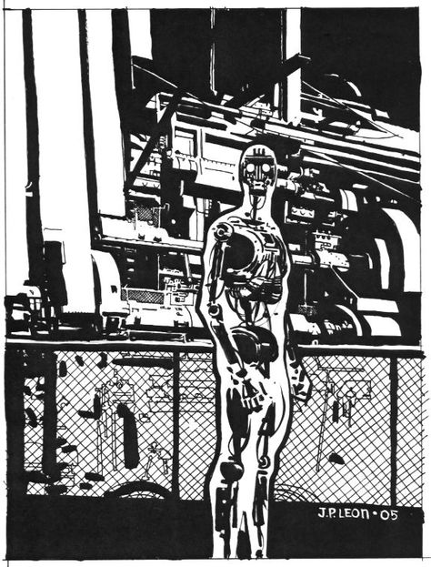 john paul leon - X-51 Cyberpunk Comic, Man And Machine, Machine Art, Arte Peculiar, Western Comics, Graphic Novel Art, Bristol Board, White Drawing, Bd Comics