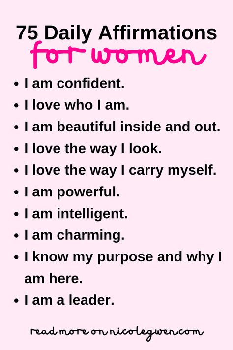 daily affirmations for women Confidence Quotes For Women, Daily Affirmations For Women, Quotes For Women, Affirmations For Women, Have Faith In Yourself, Daily Positive Affirmations, Success Affirmations, Witchy Stuff, Confidence Quotes