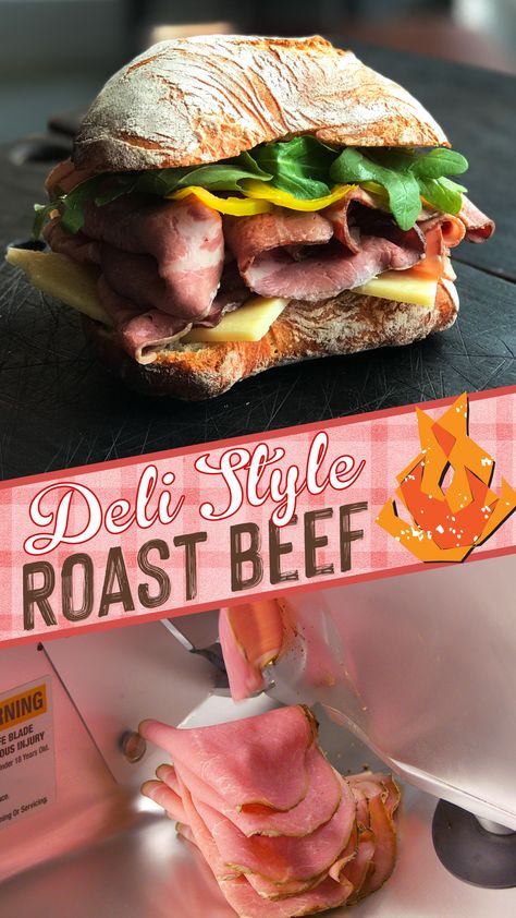 This fool proof recipe for Deli Style Roast Beef will have you wondering why you ever bought the processed junk from the supermarket. #beef #roastbeef #delistyle #delisandwhich #sandwhich #roastbeefsandwhich #DIY #moneysavingtip #slicedbeef #lunch #cheapeats Sous Vide Deli Meat, Sous Vide Roast Beef, Deli Style Roast Beef, Sliced Roast Beef, Slow Cooker Recipes Beef, Sous Vide Recipes, Deli Style, Roast Beef Recipes, Sous Vide Cooking