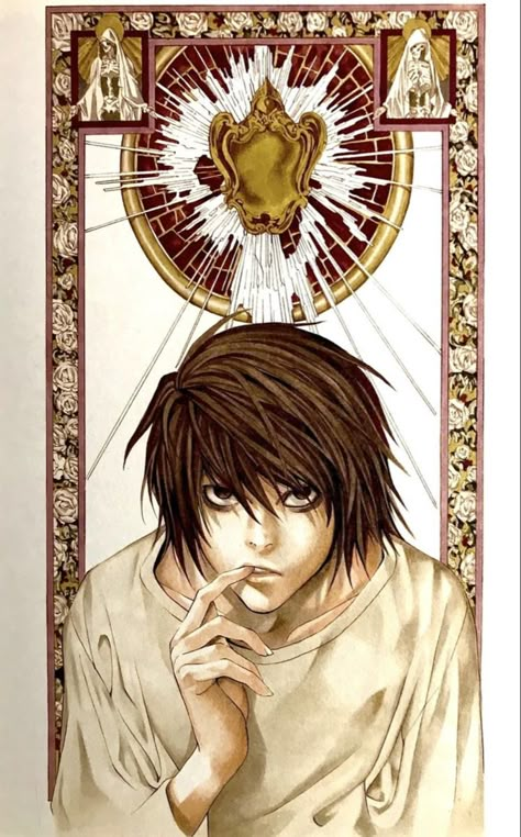 L Wallpaper, Notes Art, L Lawliet, Decoration Painting, Hot Anime, Paper Sticker, Vintage Room, Anime Wall Art, Manga Covers