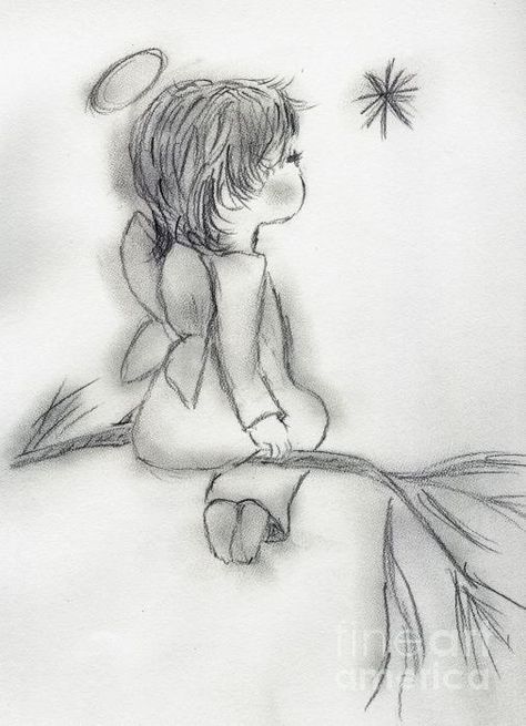 Wishing On A Star, Angel Drawing, Angel Painting, Guardian Angels, Angel Pictures, Pencil Art Drawings, Fairy Angel, Angel Art, A Pencil