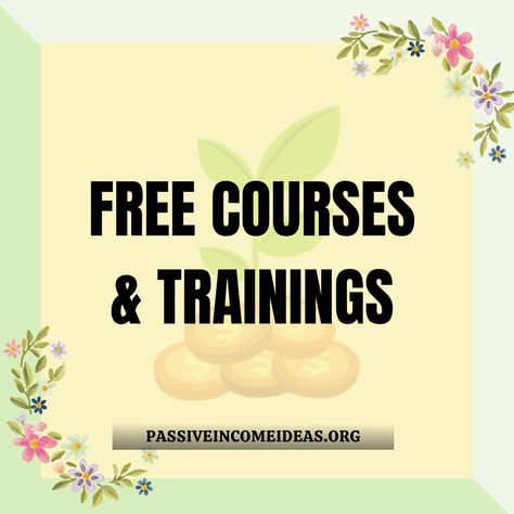 Free Courses & Trainings Free Training Courses, Free Courses Online, Free College Courses, Free College, Free Online Classes, College Courses, Graphic Design Course, Passive Income Ideas, Udemy Courses