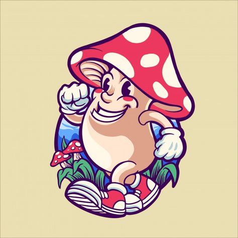 Mushroom Character, Fantasy Tree, Cartoon Trees, Happy Cartoon, Forest Illustration, Cartoon Gift, Funny Illustration, Car Cartoon, Window Stickers