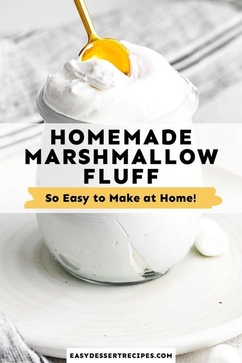 Homemade Marshmallow Cream Recipe, Make Marshmallow Fluff, Fluff Marshmallow, Marshmallow Fluff Recipe, Marshmallow Fluff Recipes, Homemade Marshmallow Fluff, Homemade Marshmallow Recipe, Homemade Marshmallow, Decorating Frosting