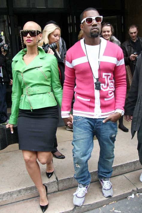 Kanye Amber Rose, Kanye And Amber Rose, Kanye Outfits, Amber Rose Style, Kanye West Style, Refined Fashion, Chanel Haute Couture, Amber Rose, Rose Fashion